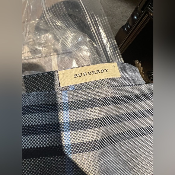 Blue silk, Burberry scarf. - Picture 2 of 3